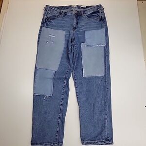 Wonderly Women's Size 14 Cropped Straight Leg Stretch Jeans Distressed High Rise